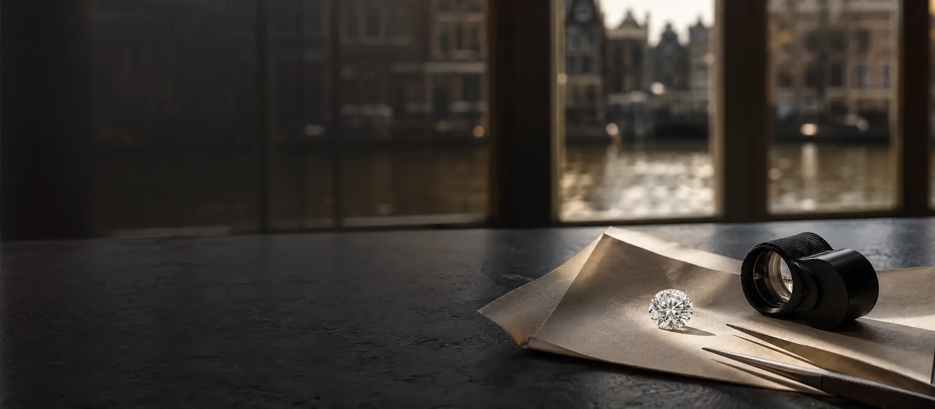 Close-up of a natural diamond engagement ring